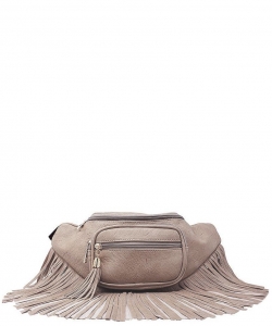 Designer Chic Fringe Waist Bag KL088 STONE